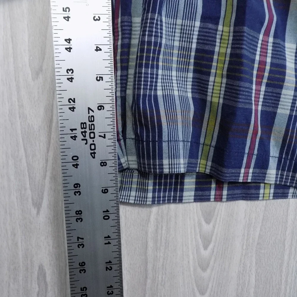 Polo Ralph Lauren Tyler Short Mens 35 Blue Plaid Cotton Casual Madras Shorts